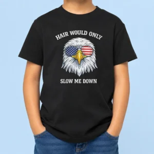 Top Bald Eagle Hair Would Only Slow Me Down 4th Of July 2026 Kids T-Shirt
