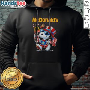 Top Snoopy X Mcdonald'S Fourth Of July American 250 Years 1776 2026 Fireworks Hoodie featuring vibrant fireworks graphics