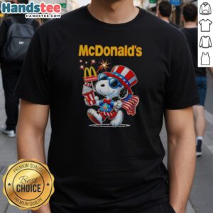 Top Snoopy X Mcdonald'S Fourth Of July American 250 Years 1776 2026 Fireworks Shirt featuring vibrant fireworks graphics
