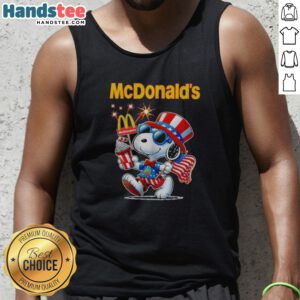 Top Snoopy X Mcdonald'S Fourth Of July American 250 Years 1776 2026 Fireworks Tank top showcasing festive design