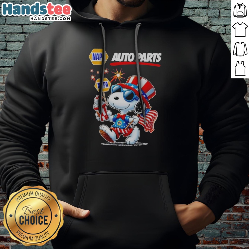Top Snoopy X Napa Auto Parts Fourth Of July American 250 Years 1776 2026 Fireworks Shirt on Hoodie Top Snoopy X Napa Auto Parts Fourth Of July American 250 Years 1776 2026 Fireworks Shirt shown as a hoodie preview
