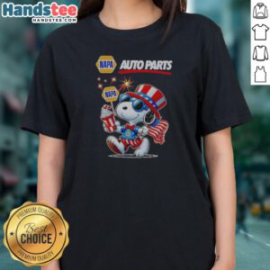 Top Snoopy X Napa Auto Parts Fourth Of July American 250 Years 1776 2026 Fireworks Ladies Shirt featuring vibrant design