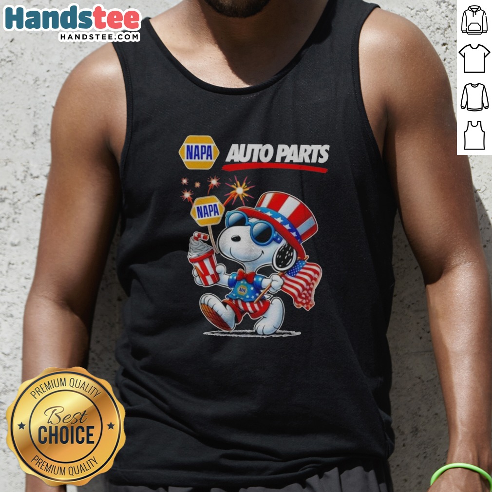 Top Snoopy X Napa Auto Parts Fourth Of July American 250 Years 1776 2026 Fireworks Shirt on Tank Top Top Snoopy X Napa Auto Parts Fourth Of July American 250 Years 1776 2026 Fireworks Shirt shown as a tank top preview