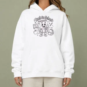 Awesome Back To School Fun Character Line Art Hoodie