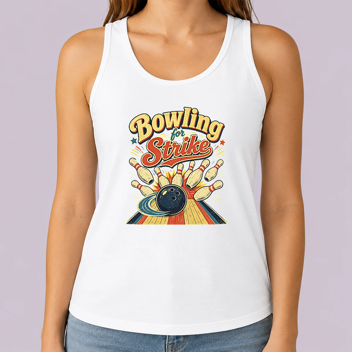 Awesome Bowling For Strike Vintage Tank Top