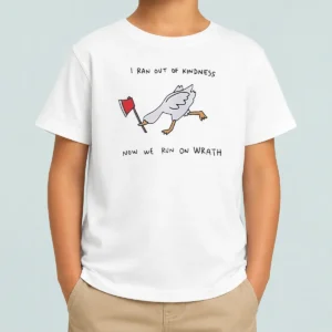 Awesome I Ran Out Of Kindness Now We Run On Wrath Goose Kids T-Shirt