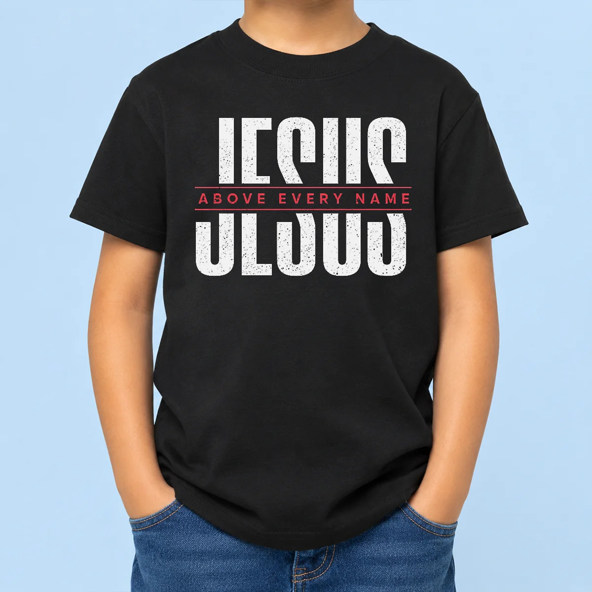 Awesome Jesus Above Every Name Inspirational Faith Lovers Kids T-Shirt