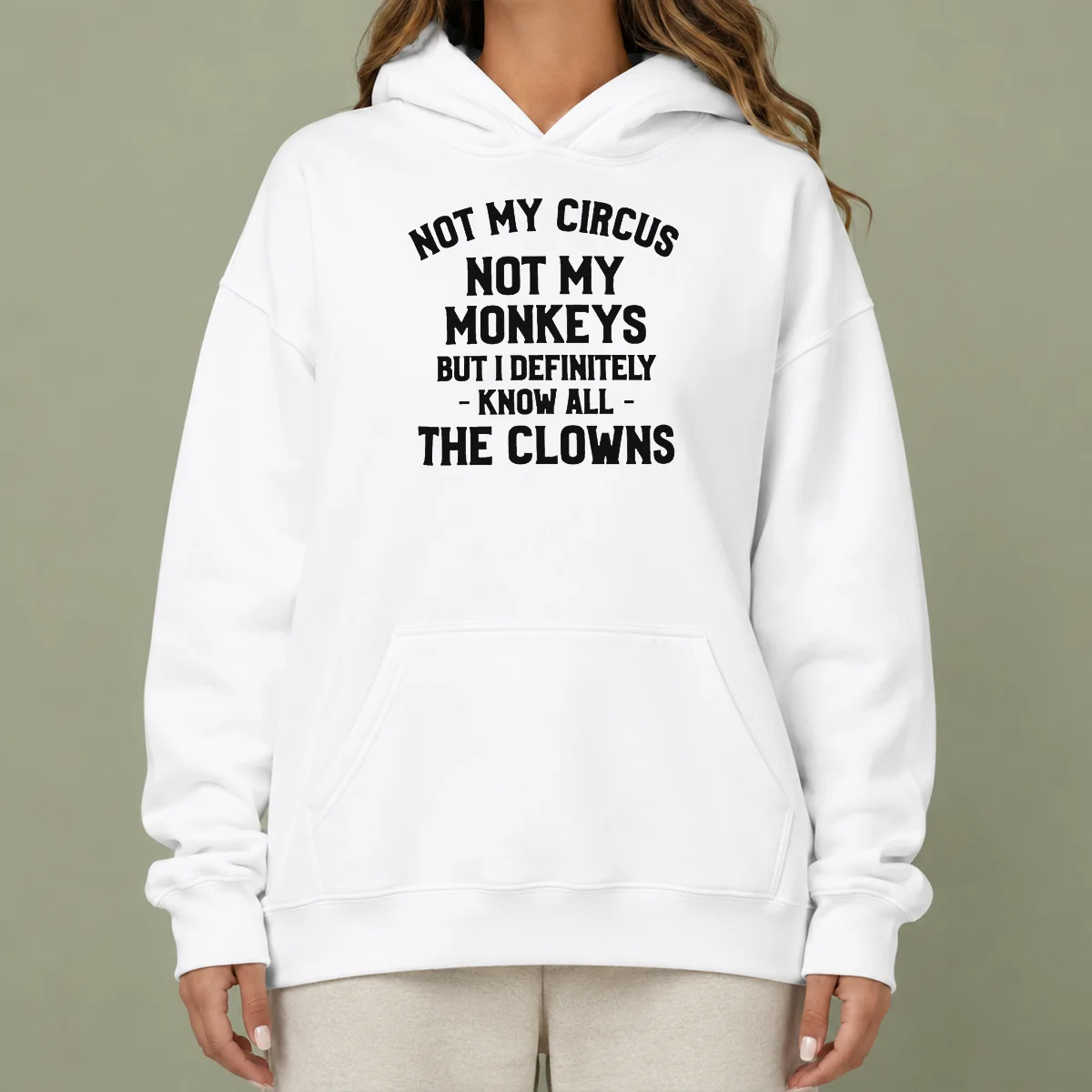 Awesome Not My Circus Not My Monkeys But I Definitely Know All The Clowns Text Hoodie