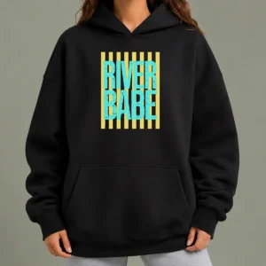 Awesome River Babe Retro Stripes Sunshine Hoodie