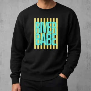 Awesome River Babe Retro Stripes Sunshine Sweater