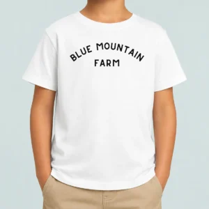 Funny Jon Bray Antique Style Blue Mountain Farm Kids T-Shirt
