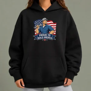 Funny Labour Day Proud Blue Collar Worker Vector Hoodie