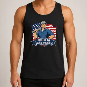 Funny Labour Day Proud Blue Collar Worker Vector Tank Top