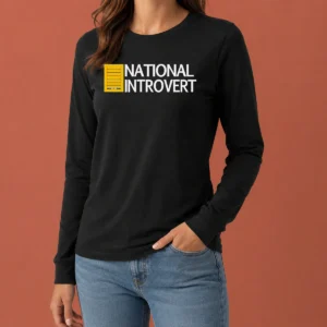 Funny National Introvert Parody Logo Social Anxiety Long Sleeve Shirt