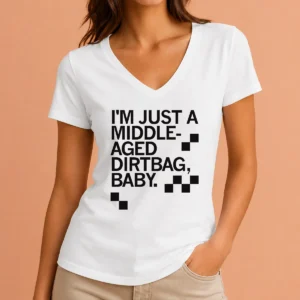 Funny Nice Middle Aged Dirt Bag V-Neck Shirt