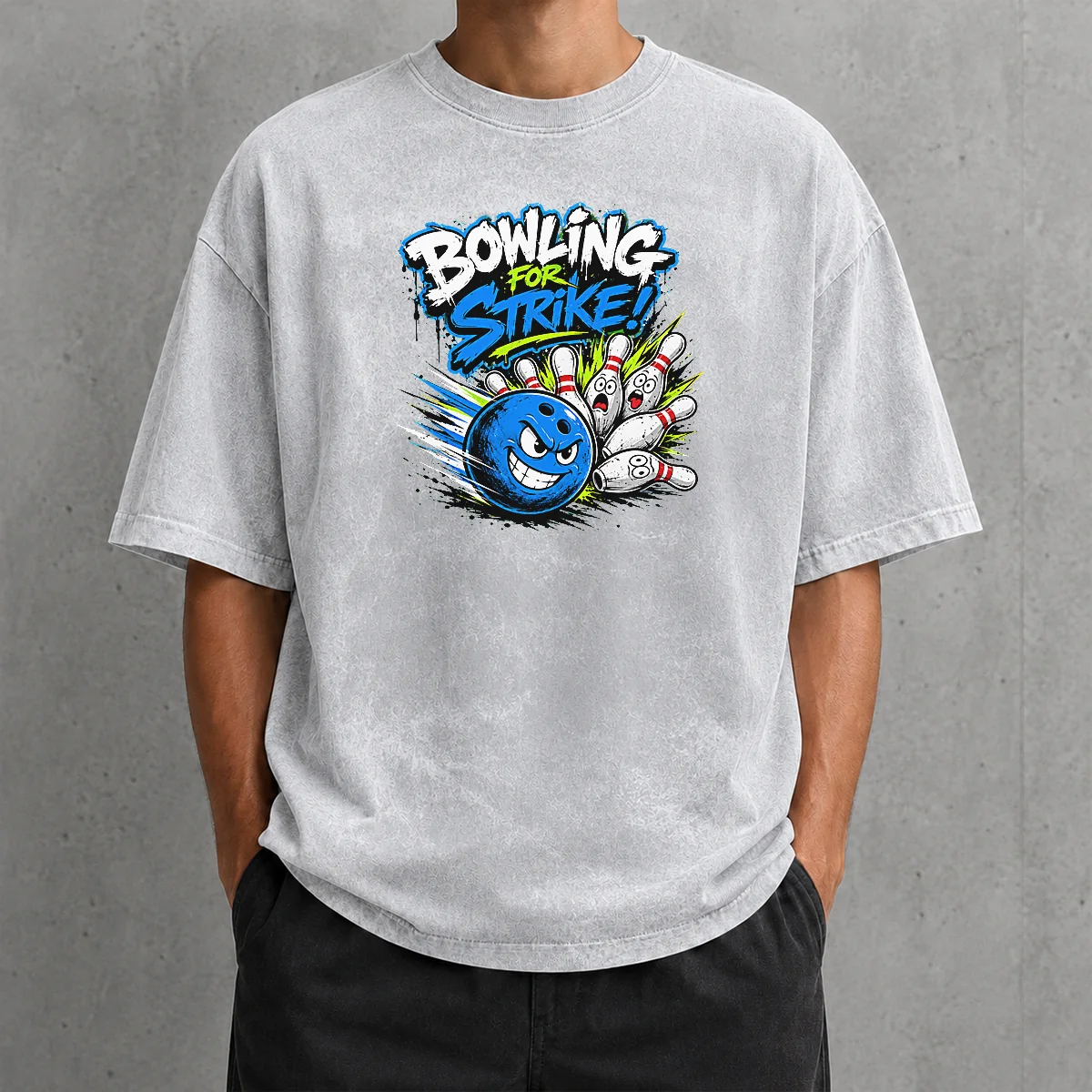 Funny Pretty Bowling For Strike Fun Grunge Streetwear Washed T-Shirt