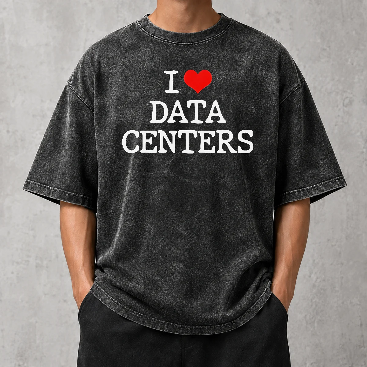 Funny Pretty I Love Data Centers IT Professional Server Room Washed T-Shirt