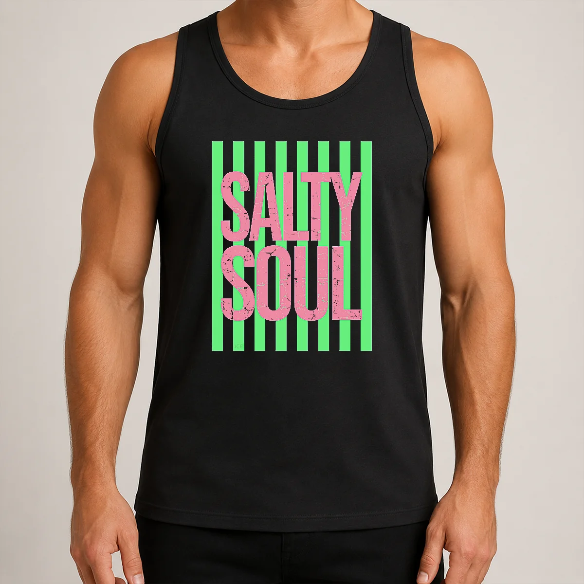 Funny Salty Soul Retro Stripes Sunshine Tank Top