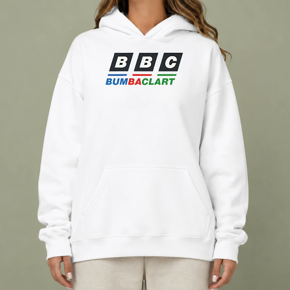 Good BBC Bumbaclart Hoodie in charcoal gray with front pocket and adjustable drawstring hood