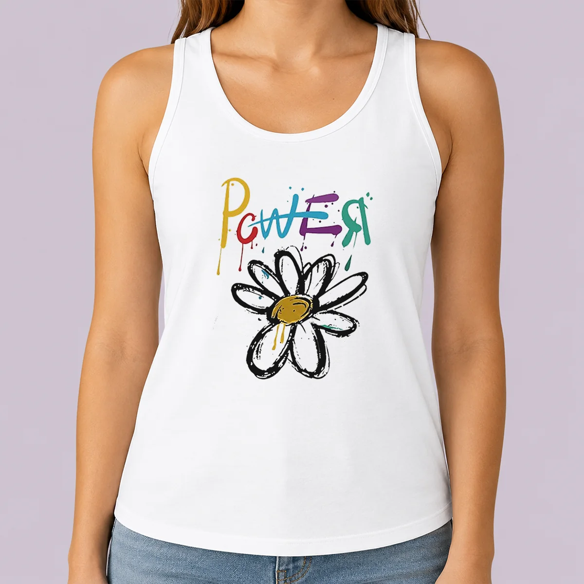 Good Dragon Power World Tour Flower Handraw Tank Top