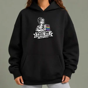 Good First Day School Teacher Stencil Hoodie