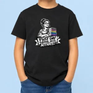 Good First Day School Teacher Stencil Kids T-Shirt