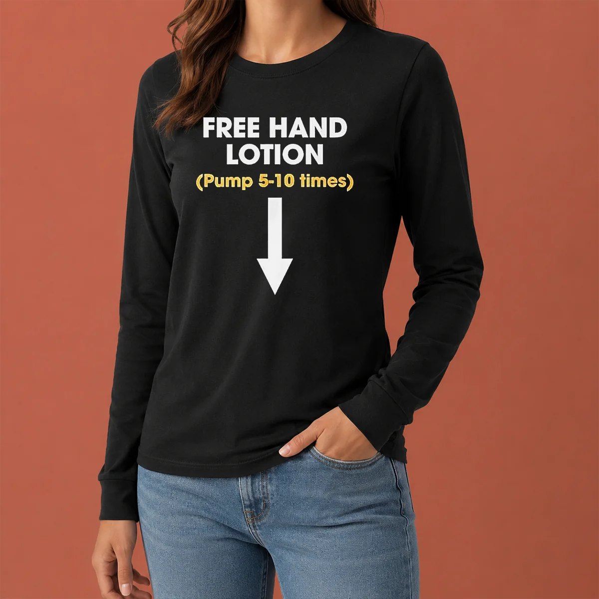 Good Free Hand Lotion Pump 5 10 Times Long Sleeve Shirt