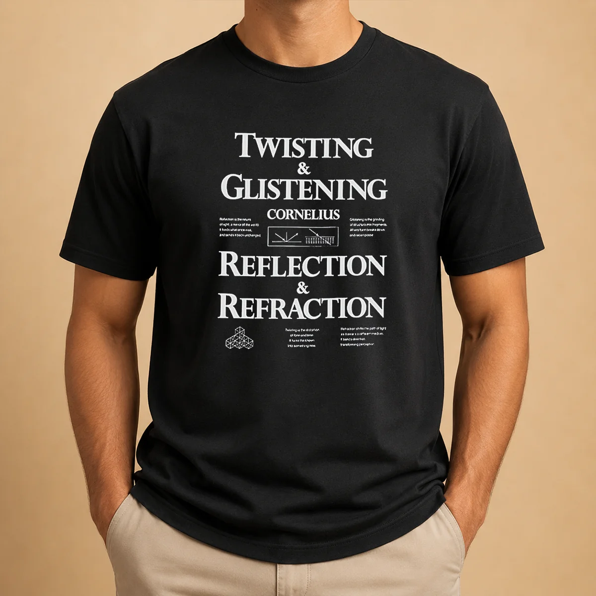 Good Twisting And Glistening Cornelius And Reflection And Refraction t shirt in classic fit, front view on white background