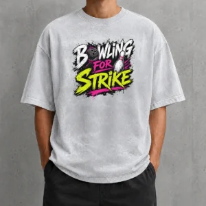 Happy Premium Bowling For Strike Streetwear Washed T-Shirt