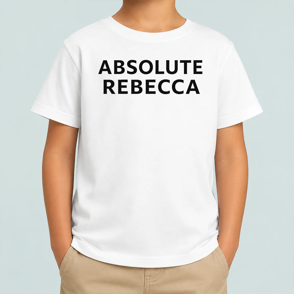 Hot Absolute Rebecca Name Personalized Kids T Shirt featuring custom name design on a comfortable cotton fabric