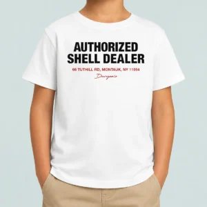 Hot Duryea'S Authorized Shell Dealer Sign 66 Tuthill Road Montauk New York Kids T-Shirt