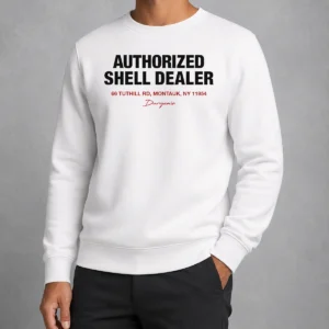 Hot Duryea'S Authorized Shell Dealer Sign 66 Tuthill Road Montauk New York Sweater