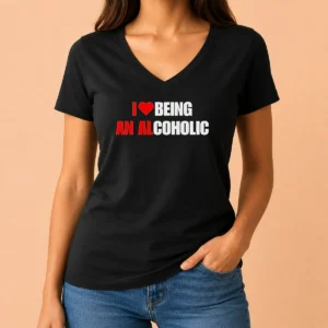 Hot Funny I Love Being An Alcoholic V-Neck Shirt
