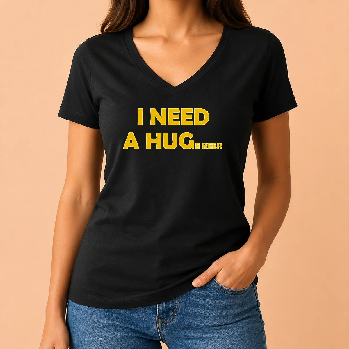Hot I Need A Huge Beer V-Neck Shirt Hot I Need A Huge Beer V-Neck Shirt