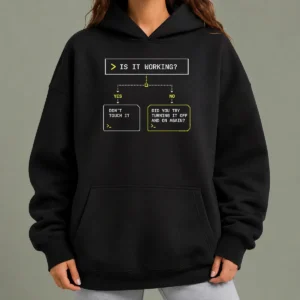 Hot Is It Work Funny Flowchart Geek Hoodie