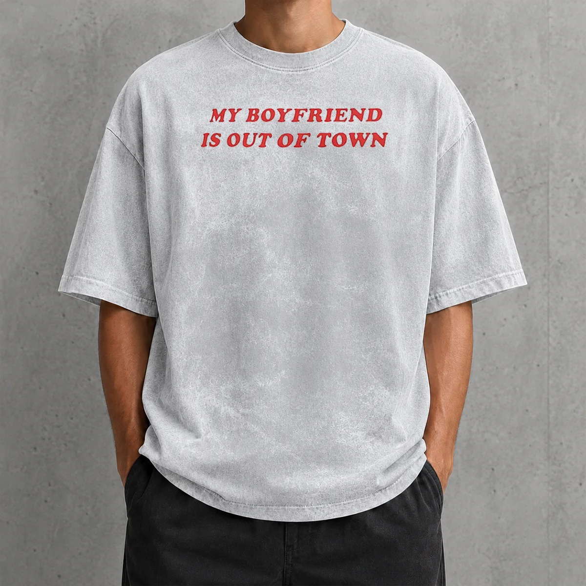 Hot Official My Boyfriend Is Out Of Town Washed T-Shirt