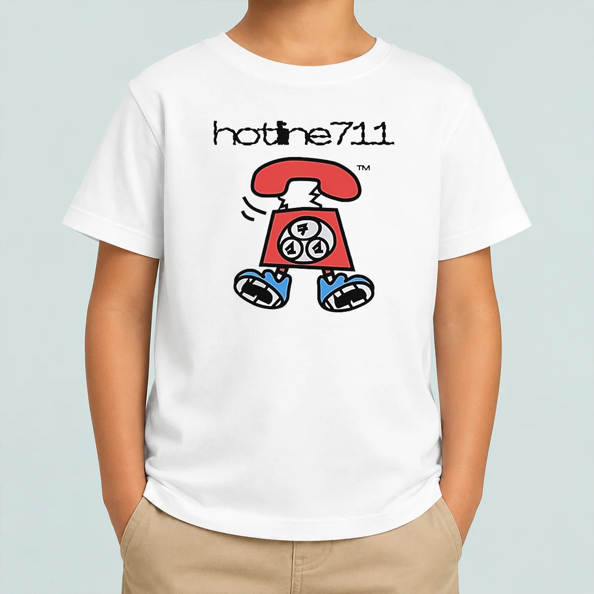 Hot Telephone Cartoon Hotline711 Kids T-Shirt