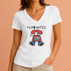 Hot Telephone Cartoon Hotline711 V-Neck Shirt