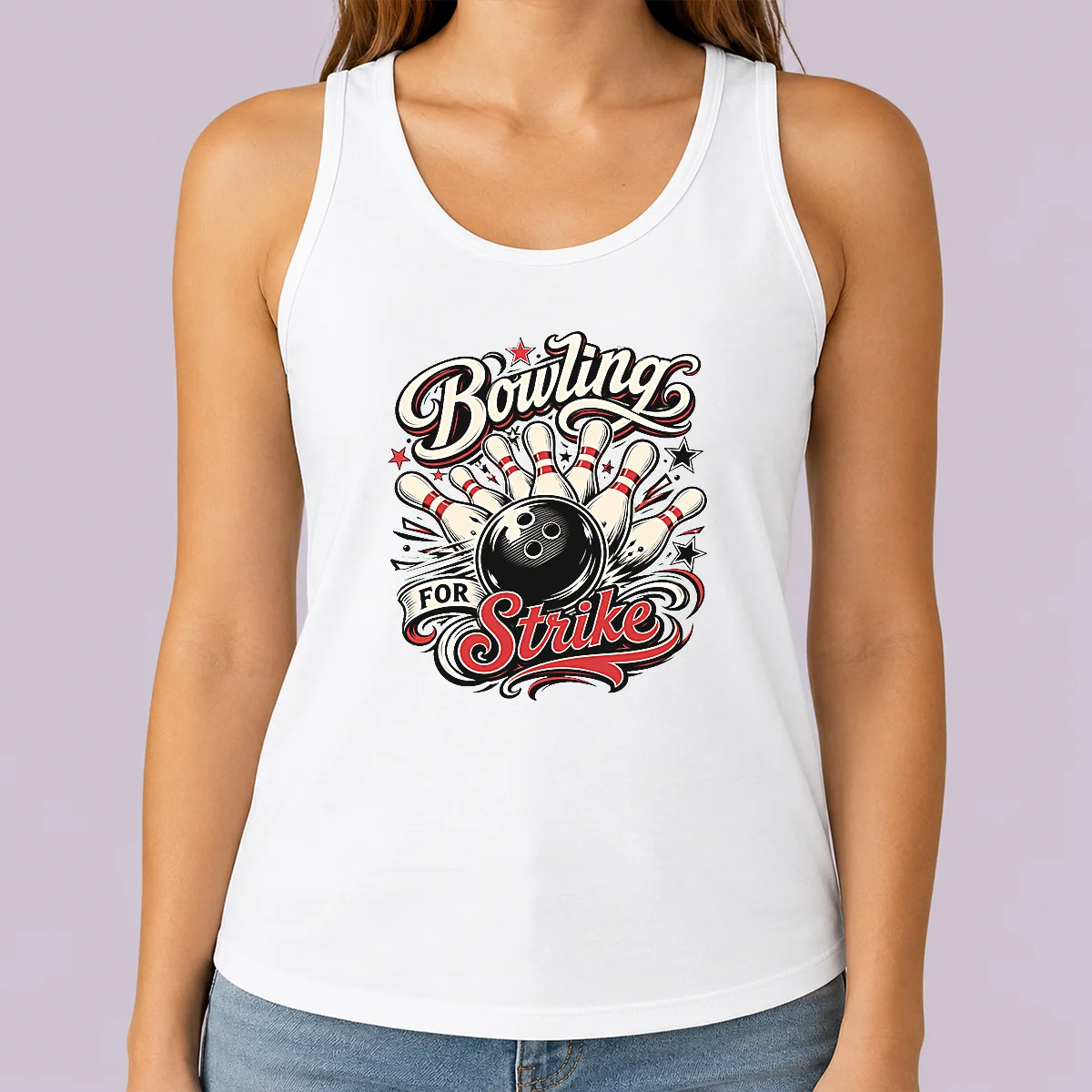 Hot Top Bowling For Strike Tattoo Tank Top