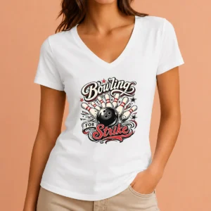 Hot Top Bowling For Strike Tattoo V-Neck Shirt