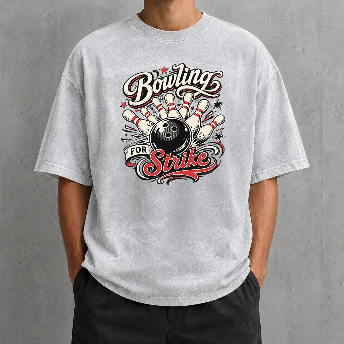 Hot Top Bowling For Strike Tattoo Washed T-Shirt