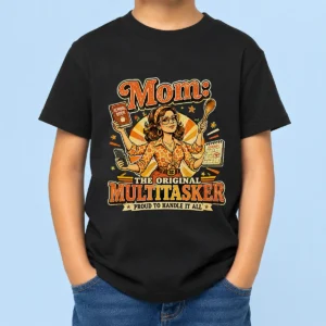Mom The Original Multitasker Proud Vintage Kids T-Shirt