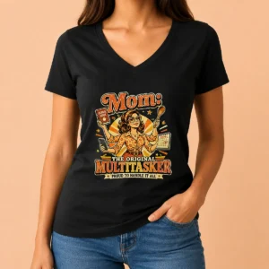 Mom The Original Multitasker Proud Vintage V-Neck Shirt