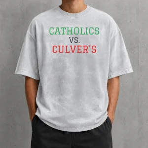 Nice Catholics Vs Culver'S Washed T-Shirt