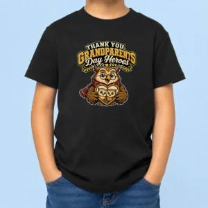 Nice Grandparents Day Gratitude Owl Mascot Kids T-Shirt