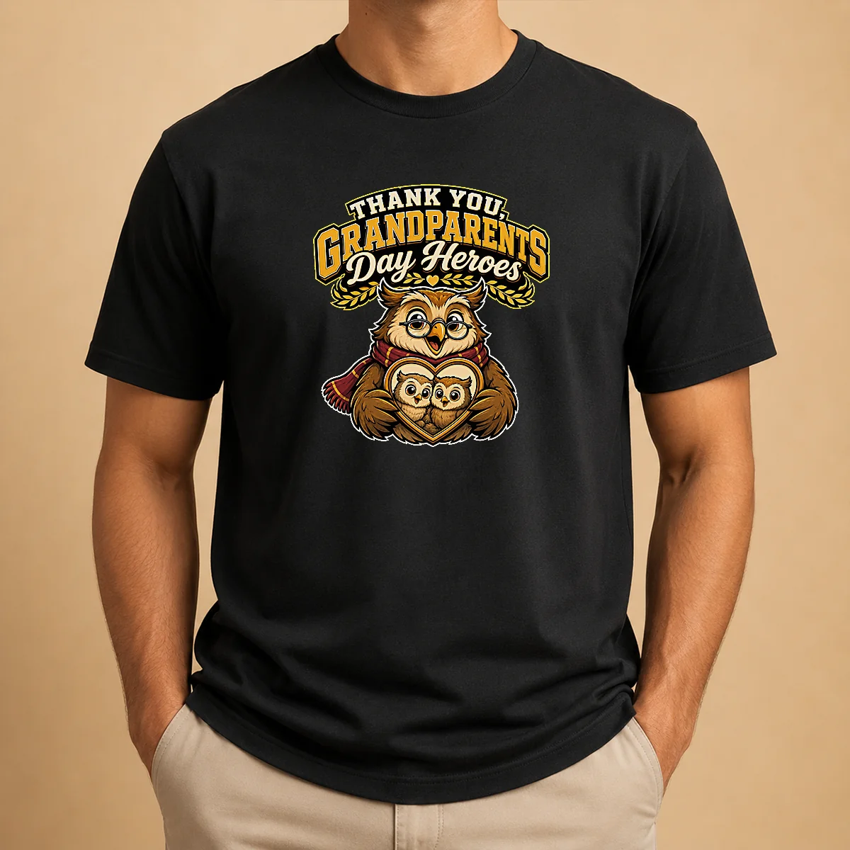 Nice Grandparents Day Gratitude Owl Mascot Shirt Nice Grandparents Day Gratitude Owl Mascot Shirt