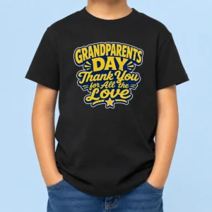 Nice Grandparents Day Thank You Cartoon Typography Kids T-Shirt