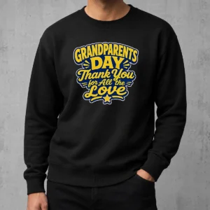 Nice Grandparents Day Thank You Cartoon Typography Sweater