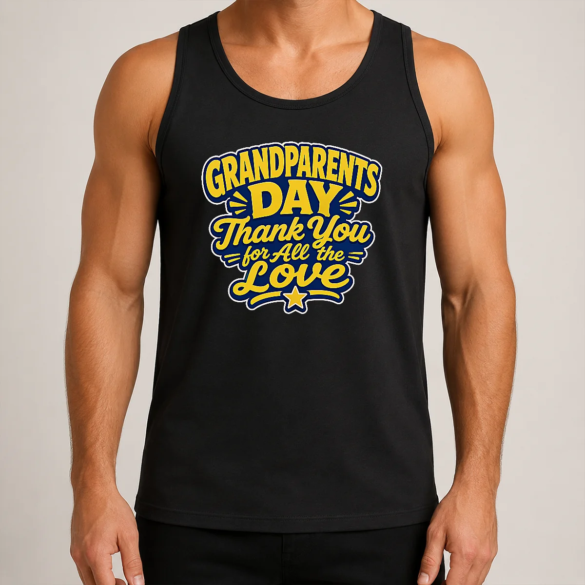 Nice Grandparents Day Thank You Cartoon Typography Tank Top