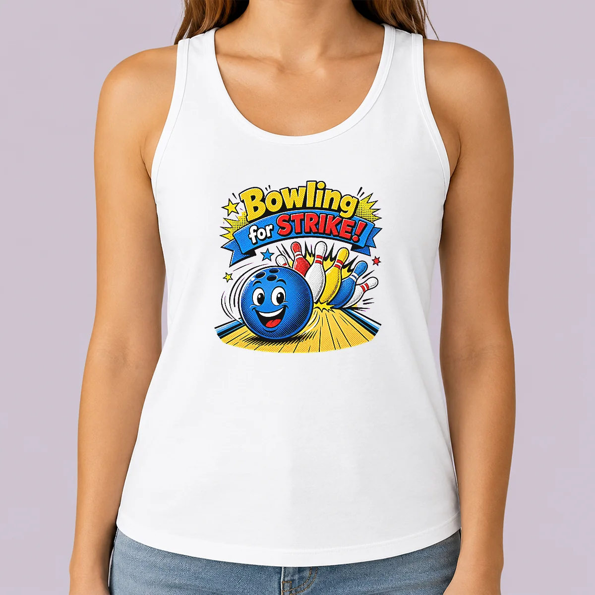Nice Hot Bowling For Strike Cheerful Pop Art Tank Top